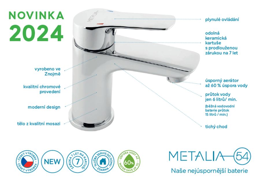 Metalia 54 - nová produktová řada vodovodních baterií